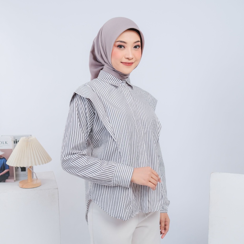 Beli Nasyaha VELLA Shirt Kemeja Salur Stripe