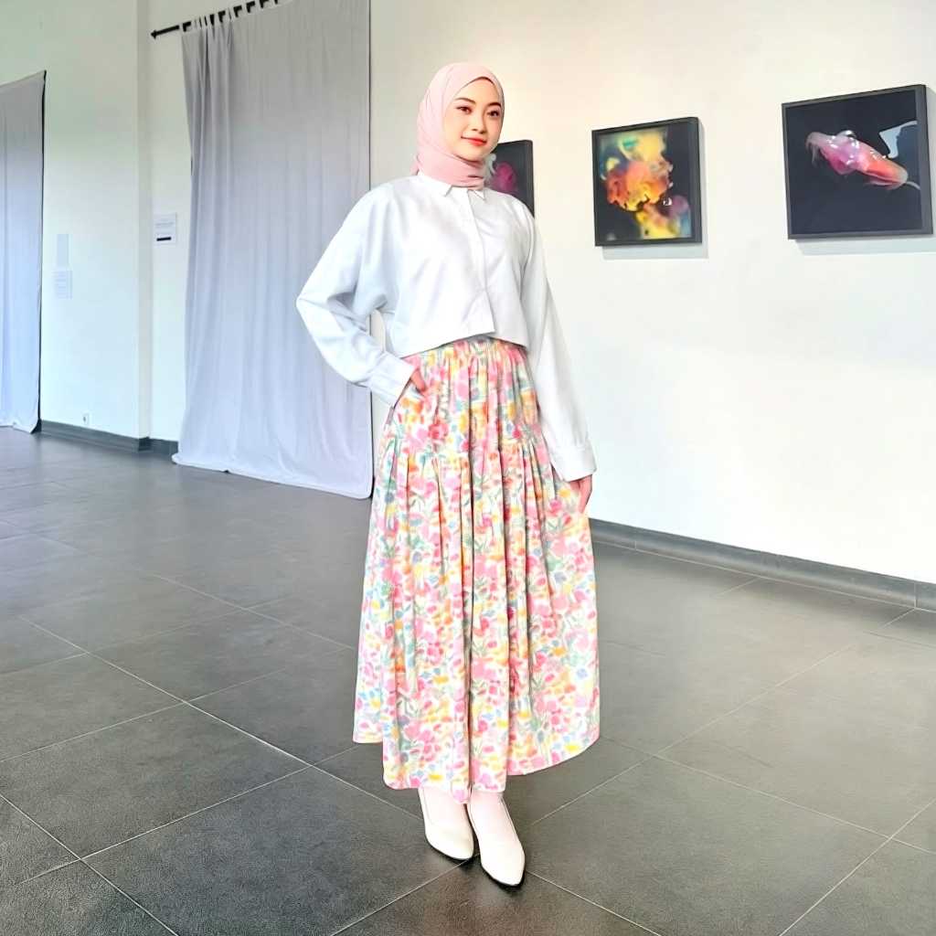 Beli Nasyasha Rok Wanita Motif Bunga