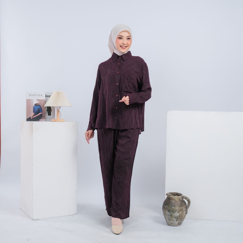 Beli Nasyasha Larissa One Set Polos Rayon Salur